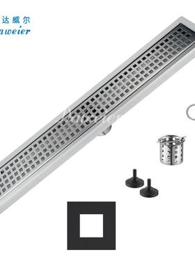 不锈钢地S加U304厚加宽直排水长条VRSS漏线形卫生间浴室大排水