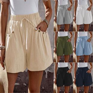 fake shorts with drawstring pocket Women
