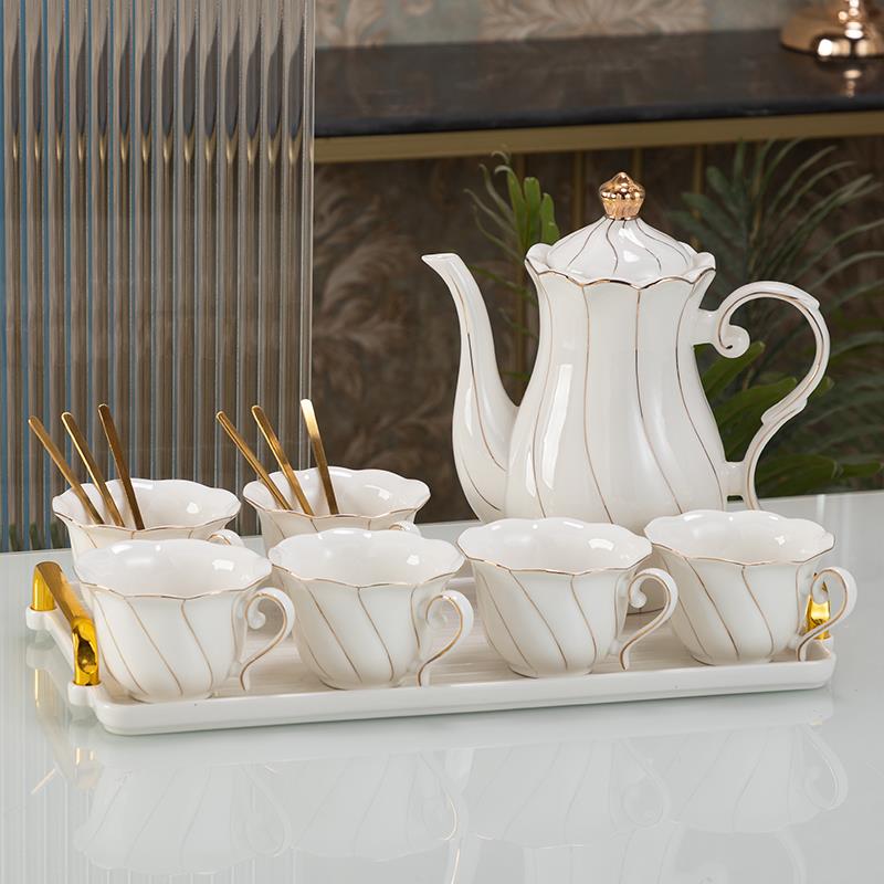 高档北欧轻奢套陶瓷水杯套客装家高用厅耐温喝茶杯茶壶带盖茶具礼