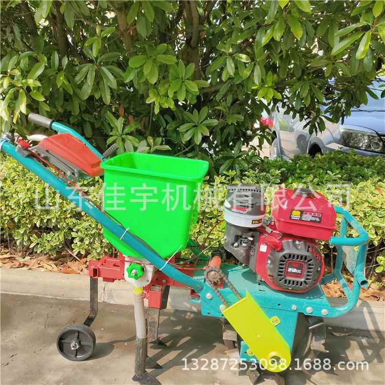 柴油带动玉米精播机三行汽油大豆播种机 多功能手推施肥机