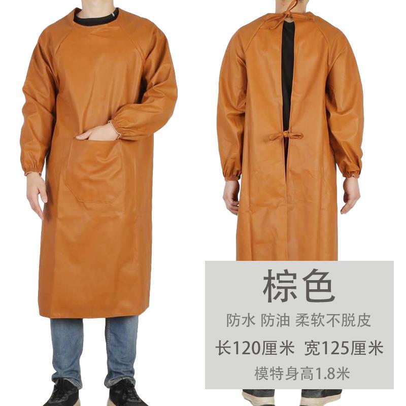 秋季围裙耐磨围裙新款防水防油不掉皮成人洗车加长洗衣服理发师女