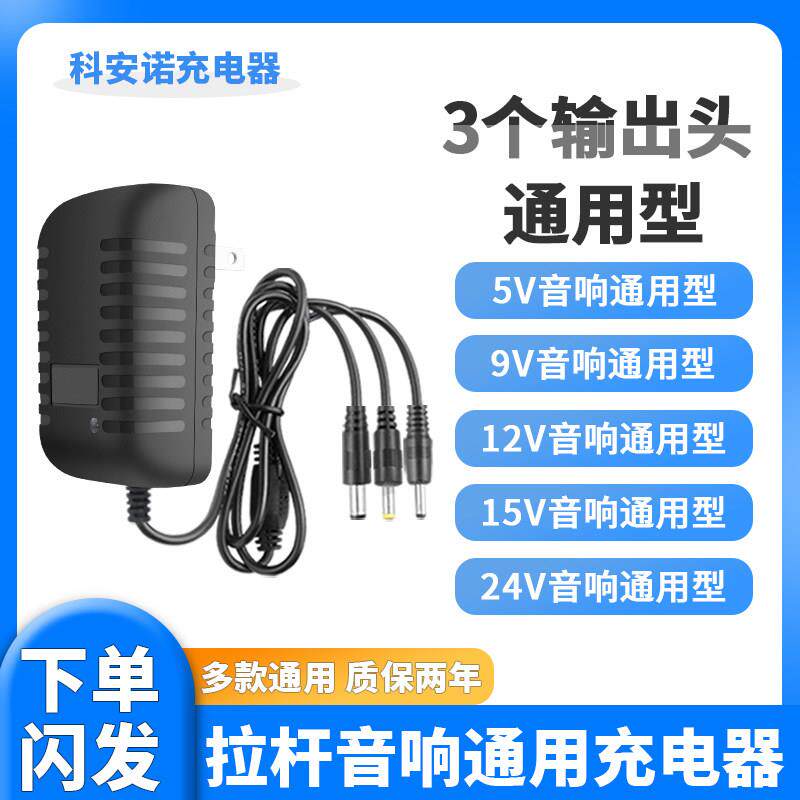 广场舞拉杆移动音响充电器5V9V12V15V13.5V1A2A3适用电源适配器线 7493