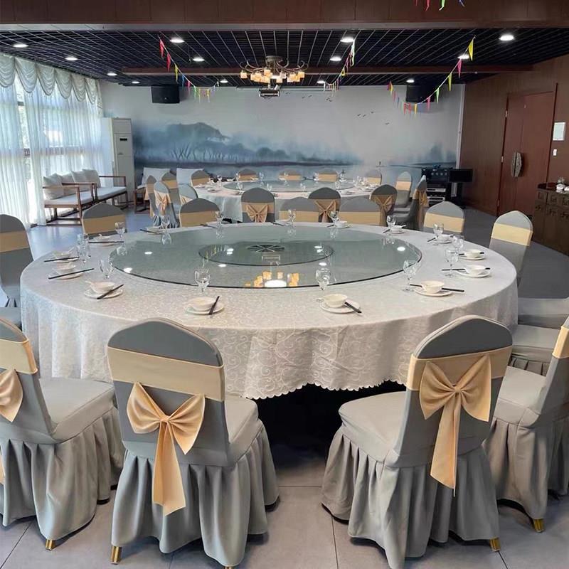 酒店椅套饭店会议宴会婚庆加厚弹力椅套罩通用蝴蝶结定做宴会厅