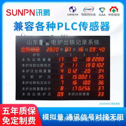 讯鹏智能工业设备数据LED显示屏PROFINET电子看板PLC通讯屏RS485