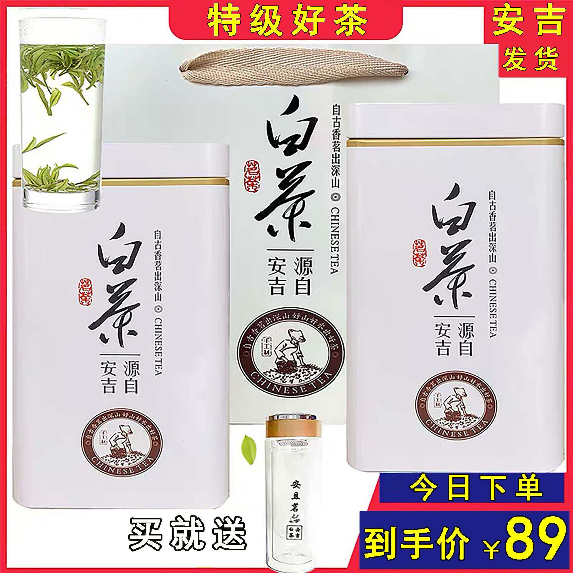 2025白茶安吉新茶春茶雨前特级高山原产地手工绿茶罐装礼盒共200g