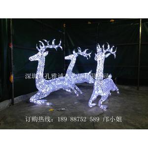 圣诞奔鹿 铁艺圣诞飞鹿 圣诞装饰 大型圣诞场景布置 圣诞马车