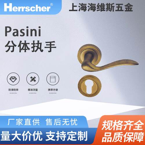 意大利进口Pasini铜分体执手ART.1011环保酒店住宅入户室内门把手