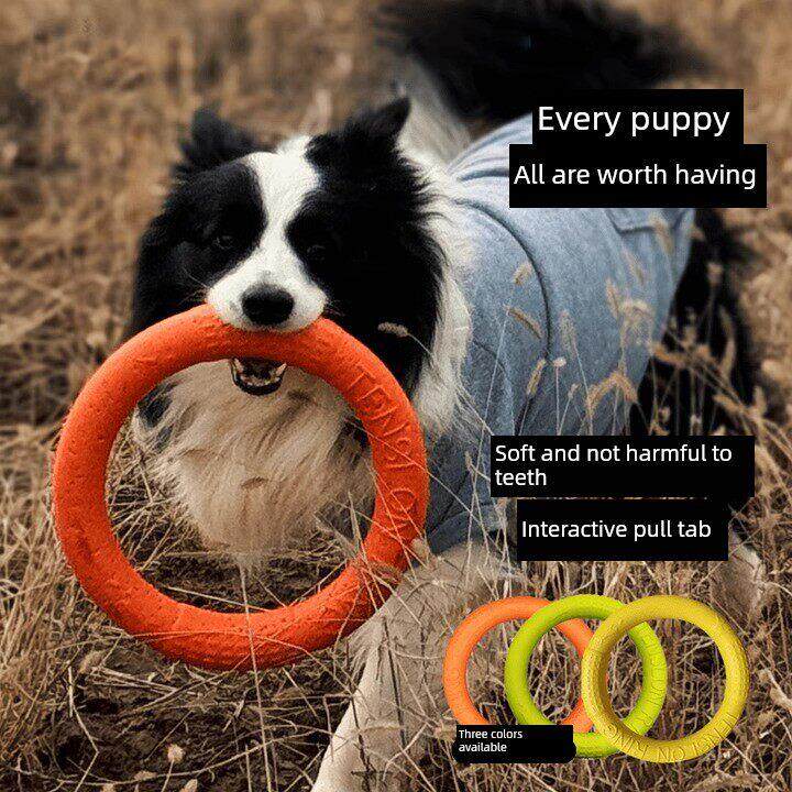 【狗狗玩具】拉环飞盘耐咬解闷可浮水训犬拉环狗圈耐啃咬玩具