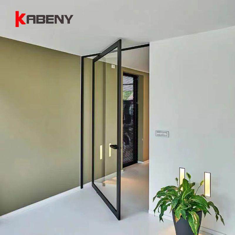 厂家极窄玻璃360度地弹簧旋转门中轴调整极简家用酒店会客室隔断