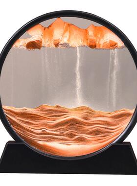 厂家直销圆形流沙画3d立体动态沙漏家居装饰高级感客厅桌面摆件