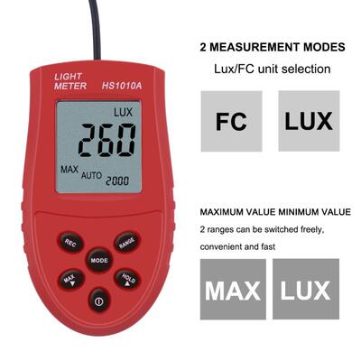 跨境电商数字照度计 亮度计 自动量程手持式 HS1010A 1-200000LUX