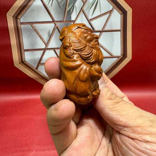 雷枣木钟馗手把件把玩桌面小摆件天师钟馗把玩件枣木精雕