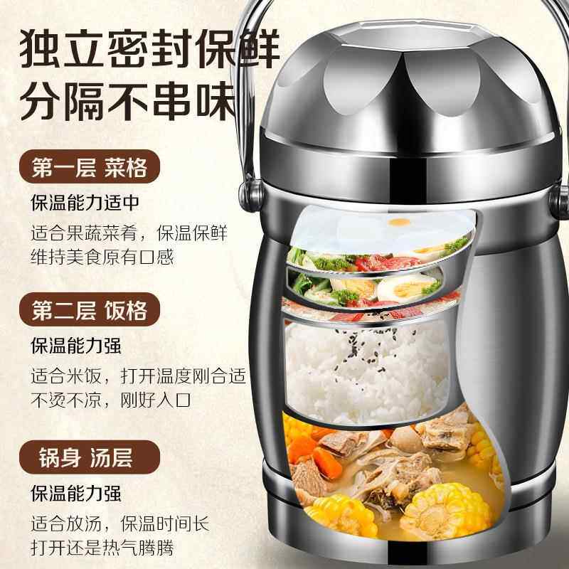 工厂直销3钢16L保温饭盒桶学上班族大容保温饭盒生量便携不多层带