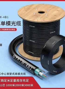 GYXTW中心束管式铠装光纤线单模室外4/6/8/12芯户外四芯光缆国标
