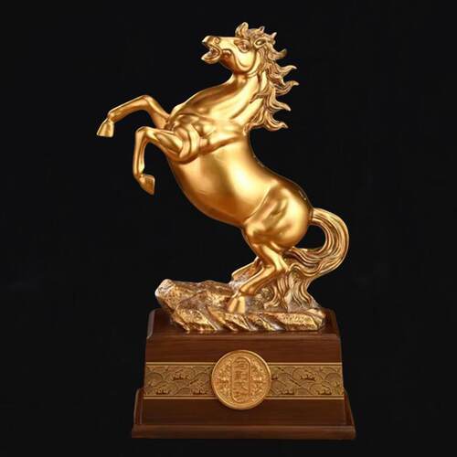 马到成功唐马摆件中式风格客厅玄关酒柜办公室桌面开业树脂工艺品