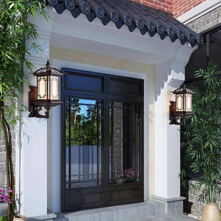 聚喜壁灯户外防水复古造型太阳能壁灯市电户外景观大门壁灯饰厂家