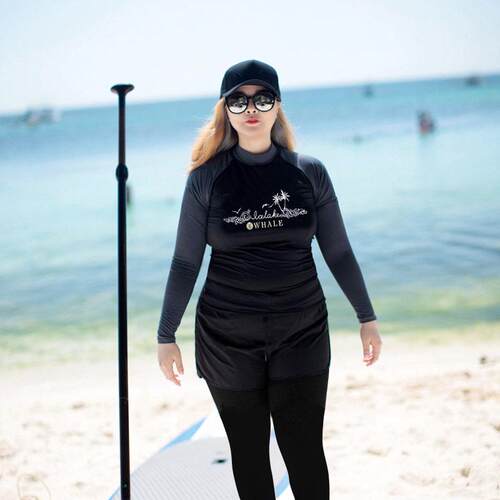 潜水服大码游泳衣女胖mm200斤浮潜保守显瘦防晒温泉水母衣沙滩装