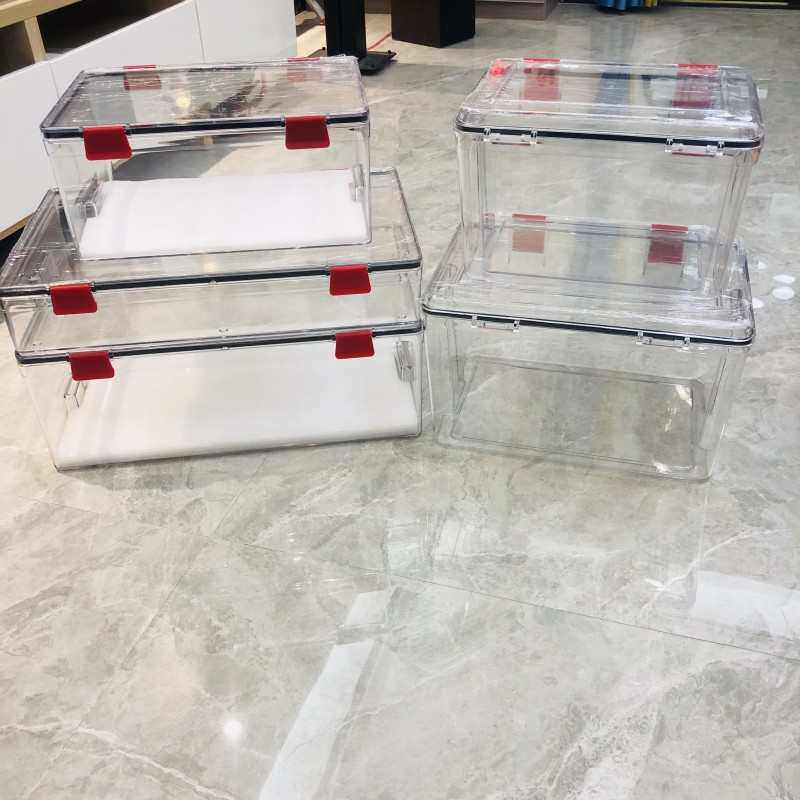 PC小号储物箱滋补海参陈皮鱼胶冬虫密封箱食品级透明展示箱防潮箱