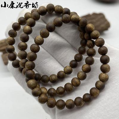 天然莺歌绿奇楠沉香手串保真海南老料原木佛珠念珠女士手链6mm