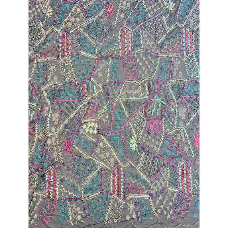 厂家直销新款重工亮片绣花布料 刺绣网纱蕾丝花边面料 花图格珠绣,居家布艺,花边,淘宝优惠券,粉丝福利购,淘宝优惠卷