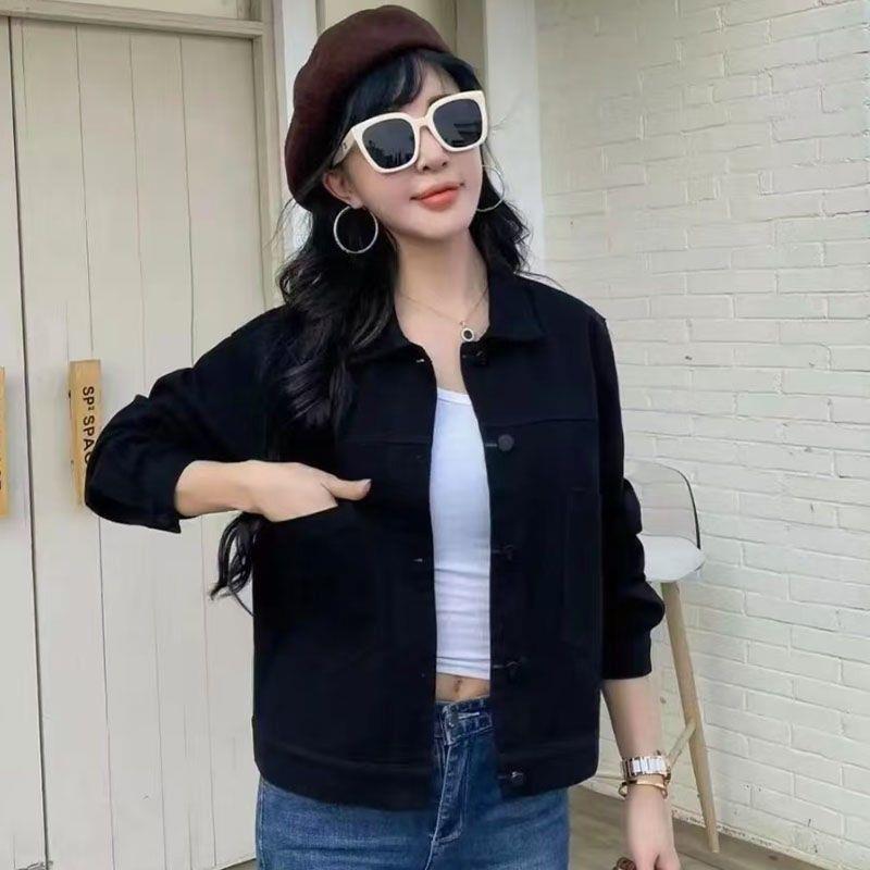 新品纯棉休闲宽松短款牛仔外套女2026秋季新款洋气显瘦小个子夹克