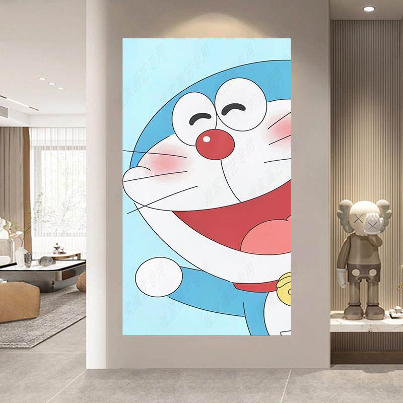 哆啦A梦海报机器猫房间卧室宿舍贴纸小叮当猫动漫卡通无框装饰画