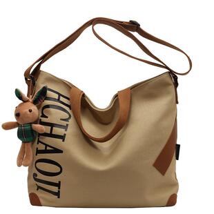 日系帆布包大容量女包休闲百搭单肩斜挎包大学生上课通勤托特包女