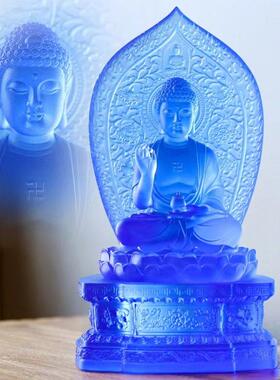 七药师琉璃光如来背板药师佛莲花底座佛堂药师坛城摆件供奉摆设