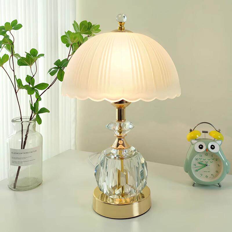 欧式水晶台灯卧室轻奢高端床头灯主卧2024新款高级感三色变光