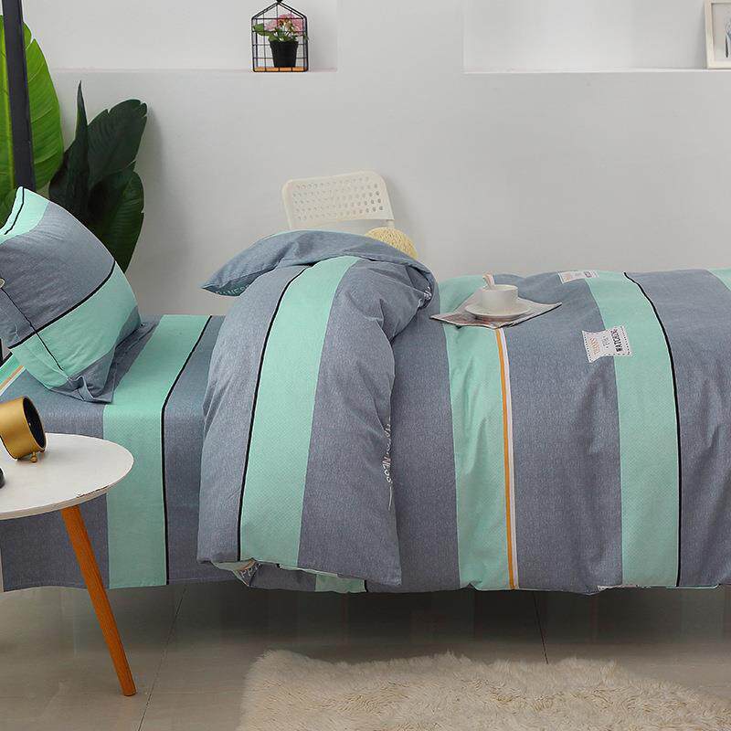 全棉学生宿舍三件套被套床单枕套寝室学校专用套件可刺绣校标