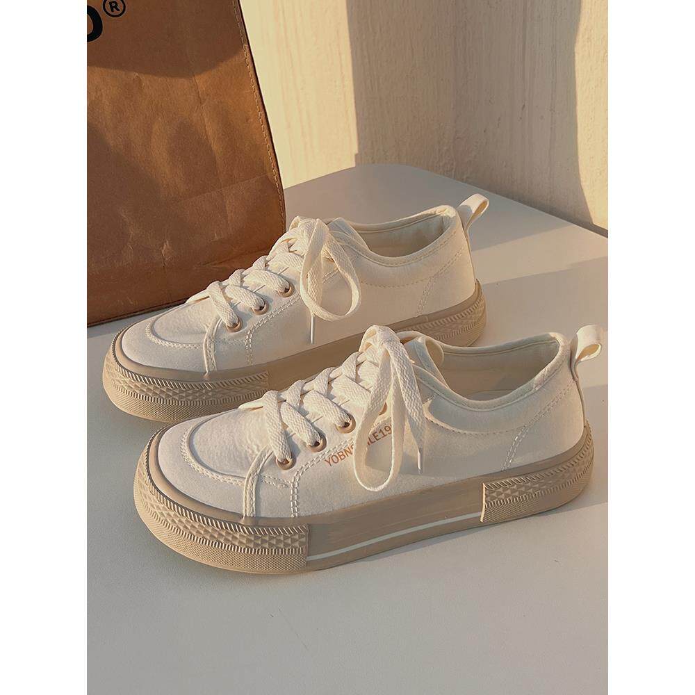 女款厚底增高休闲板鞋小白鞋女配裙子帆布鞋2026新款春女鞋百搭鞋