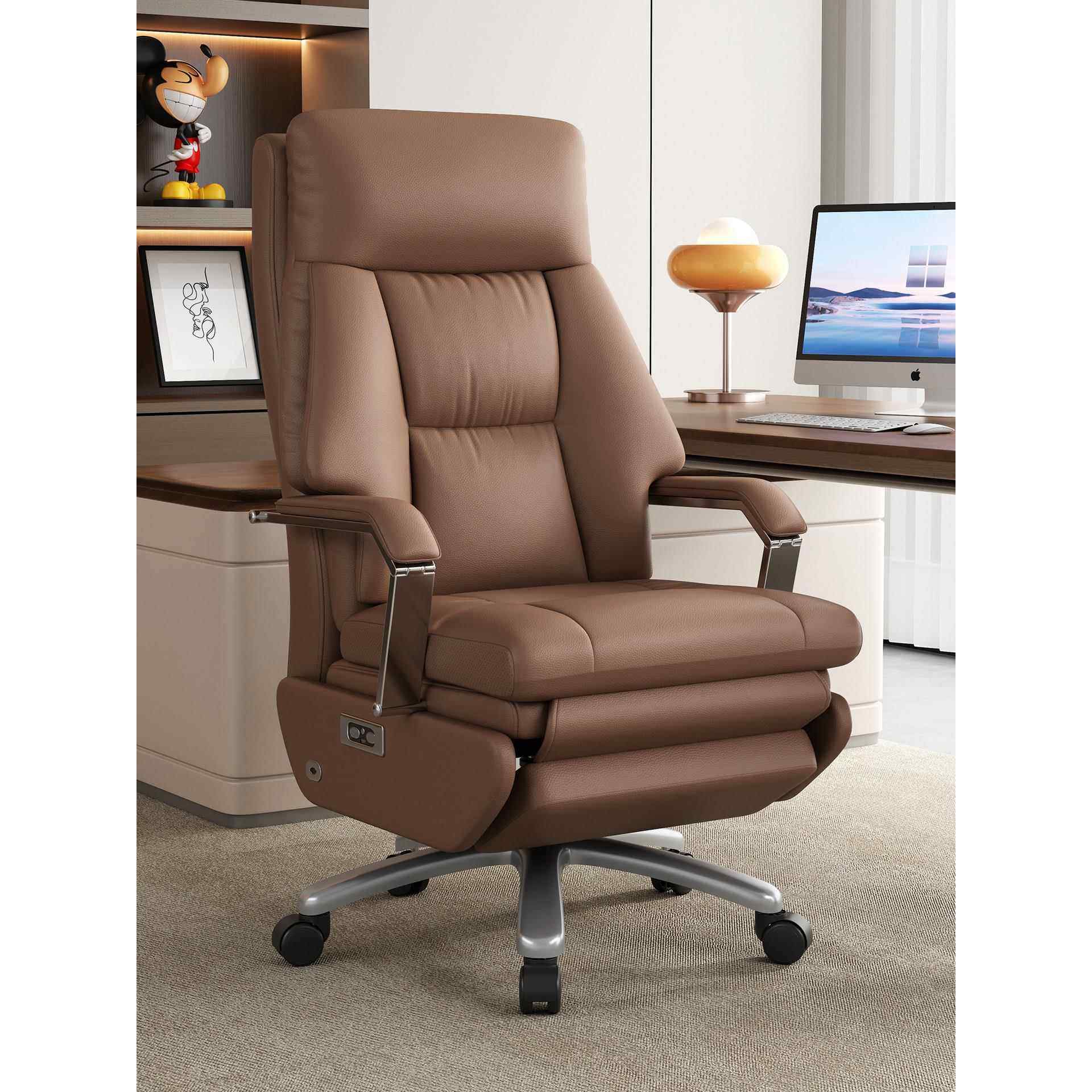 英洛华电动老板椅可躺午睡通风按摩办公椅加热家用商务真皮电脑椅,住宅家具,电脑椅,淘宝优惠券,粉丝福利购,淘宝优惠卷