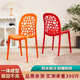 北欧家用轻奢餐椅塑料靠背椅子加厚简约现代艺术北欧镂空凳子创意