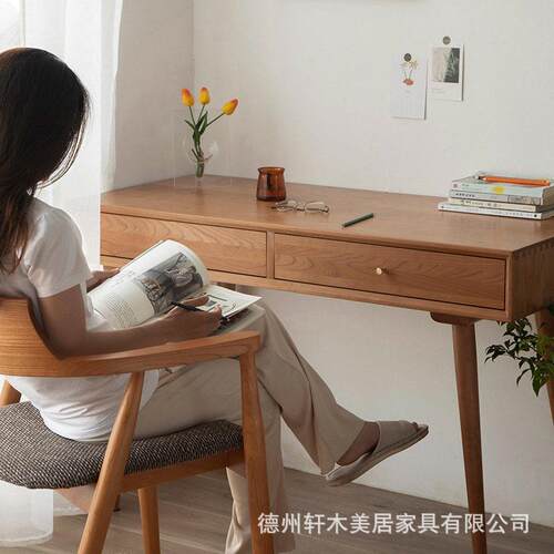 【云端书桌】北欧实木书桌学生电脑桌小户型家用卧室樱桃木公桌