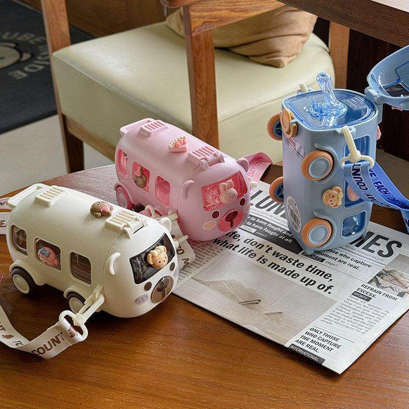 夏天可爱小汽车巴士水杯儿童塑料吸管杯可爱成人女生运动弹扣杯子,餐饮具,吸管杯,淘宝优惠券,粉丝福利购,淘宝优惠卷