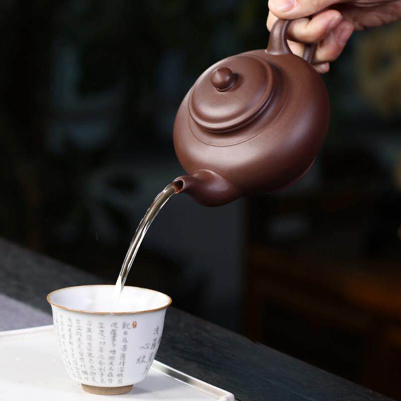 藏壶天下宜兴紫砂壶纯手工家用泡茶壶原矿紫砂茶具单壶紫泥笑樱壶