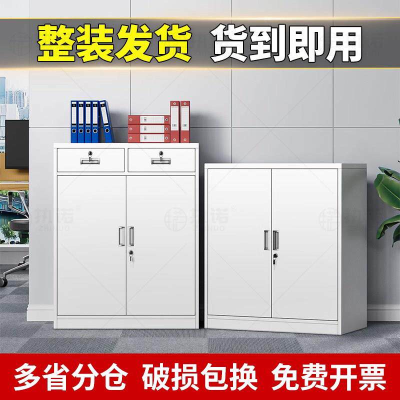 铁皮文件柜储物柜办公室资料柜带锁置物收纳工具柜家用小柜子矮柜