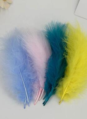 厂家直销全绒羽毛彩色全绒羽毛白色首饰品装饰配件火鸡毛
