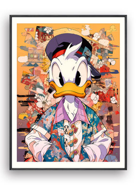 装饰画艺术家麋鹿的巧克力《唐老鸭1》限量版画客厅卧室玄关挂画