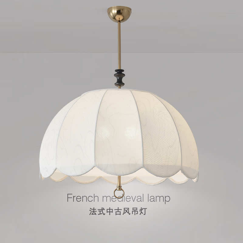 法式中古风吊灯客厅主灯简约复古大厅布艺花纹餐厅卧室吊灯美式