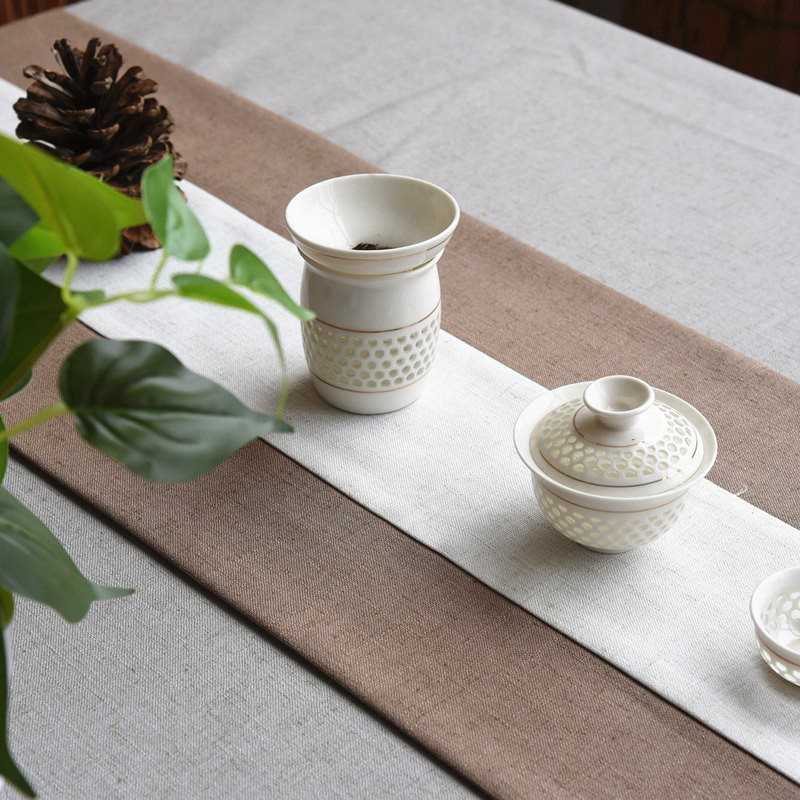 中式禅意桌旗棉麻布艺茶席日式简约茶旗复古泡茶杯垫茶艺茶道