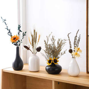 陶瓷花瓶摆件客厅插花餐桌电视柜北欧家居小干花装 饰轻奢简约摆设