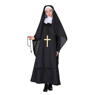 万圣节圣母玛利亚cosplay表演服修女服牧师服装舞会角色扮演出服