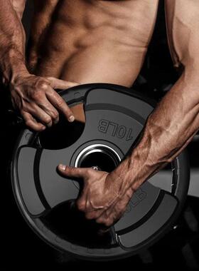 Olympic Rubber Grip Plates for Barbell, 2-Inch Weight Plates