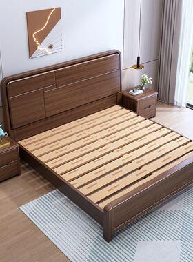 高Fls新中式丝檀木实木床2米x1QXZ-32192米大金床主卧箱储物床米8