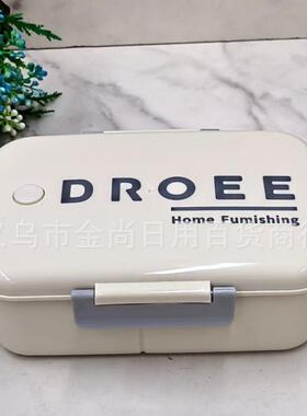 Segmented plastic lunch box without handle, with lid, suitab