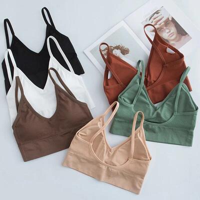 Sports Bra Women Fitness Top Seamless Yoga Bra Black White R