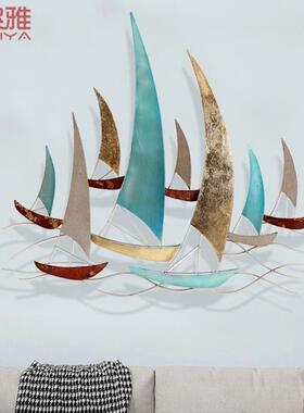 挂立体墙面装WLY-0622饰铁艺帆饰船壁饰墙海洋主题餐厅品客厅酒店
