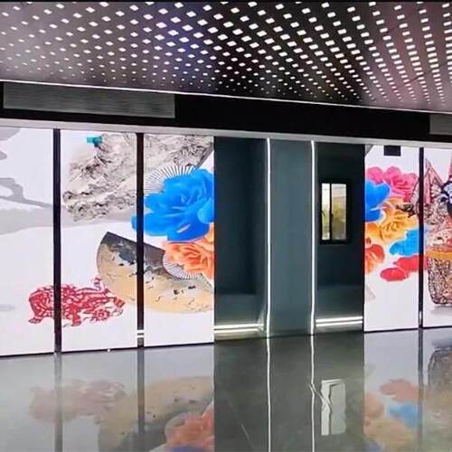 智能展厅互动开合滑轨屏左右移动上下矩阵电动轨道触摸液晶LED屏