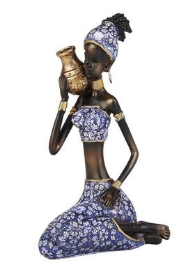 创意抽象非洲人物人像人脸雕塑树脂工艺品摆件办公室家居客厅